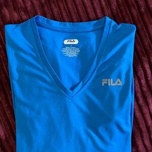 Fila Bright Blue V-Neck Tee